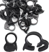 Biaungdo 20 Pack Black Double Gripping Nylon Hose Clamps, 12.3-13.3 mm Heavy Duty Snap Grip Plastic Clamps Adjustable Ratcheting Clamp