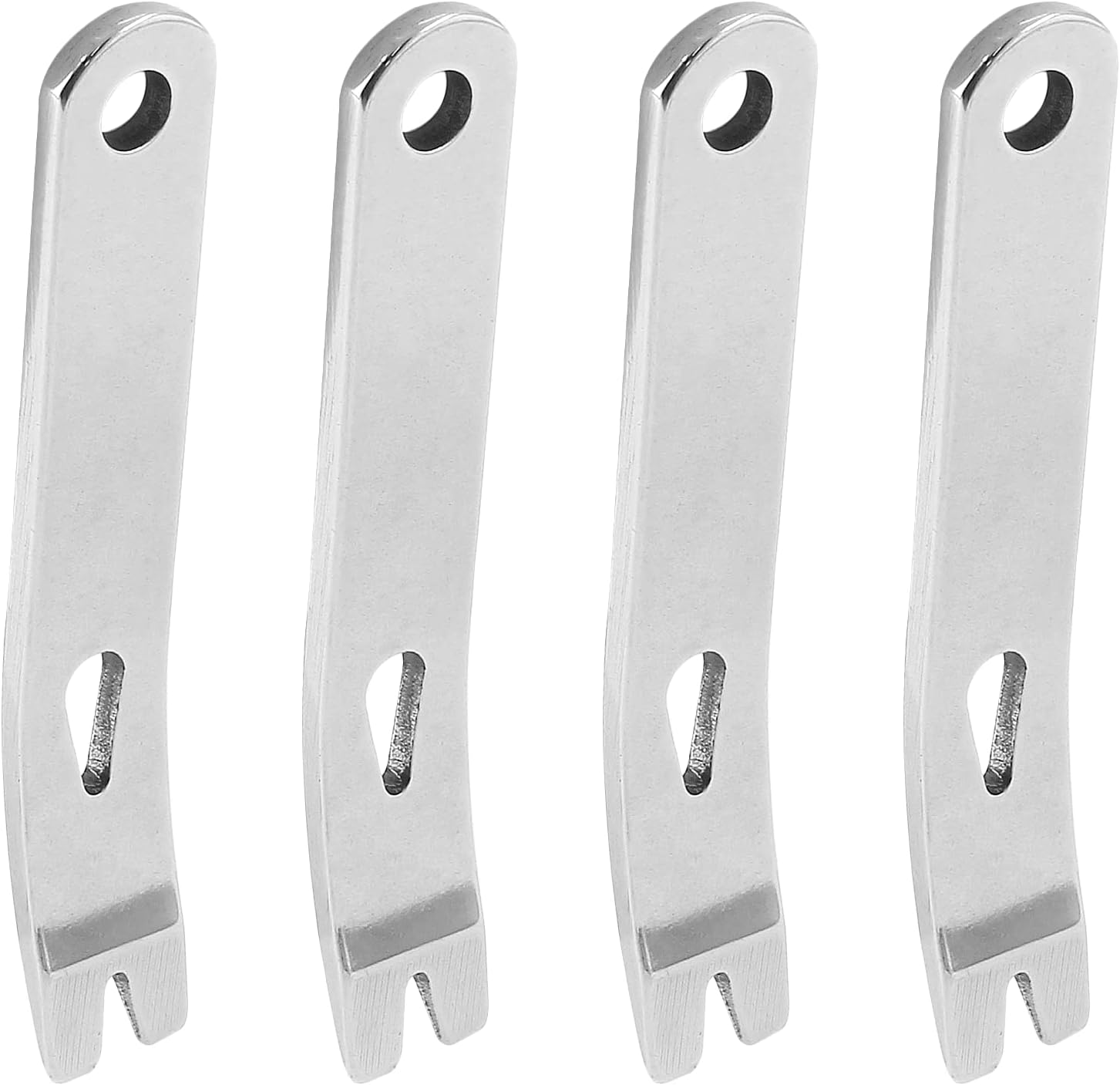 Biaungdo 4 Pcs Mini Crank Crowbar, Stainless Steel Mini EDC Pry Bar Keychain Multi-function Pocket EDC Tools Survival Scraper Opener for Outdoor, Indoors(3 Inch)