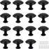 Biaungdo 15 Pack 1Inch Flat Black Kitchen Cabinet Knobs Drawer Dresser Handles Knobs, Round Drawer Handles