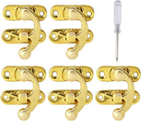 Biaungdo 5pcs Gold Vintage Style Swing Bag Clasp Closure Lock Latch for Furniture Wooden Box Jewelry Case Silver Tone with Mounting Screw & Screwdriver, 33 x 29 mm