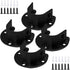 Biaungdo 1-1/4 Inch Stainless Steel Closet Rod End Supports, 4 Pcs Black Heavy Duty Wardrobe Rod Brackets Closet Pole Sockets Flange Rod Holder, U-Shaped