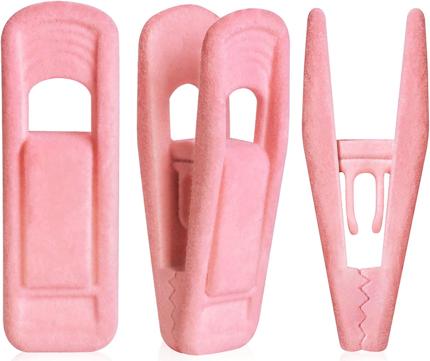 Brush Pink Velvet Hangers Clips 20 PCS, Premium Velvet Clips for Thin Velvet Hanger, Non Slip Strong Finger Clips Perfect for Suit Skirt Pant Clothes Velvet Hangers