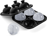 Bangp Baseball Ice Cube Molds,Novelty Baseball Gifts Ball Ice Maker Mold,2.2" Large Sphere Round Ice Cube Mold,Fun Shapes Large Whiskey Ice Cube Tray for Cocktails,Bourbon