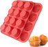 2Pack Silicone Muffin Pans with Metal Reinforced Frame,12 Cup Regular Size Silicone Cupcake Pan,Muffin Tin,Nonstick Cupcake Baking Molds for Muffins,Cupcakes,Egg Bites,BPA Free (2Pack Red)