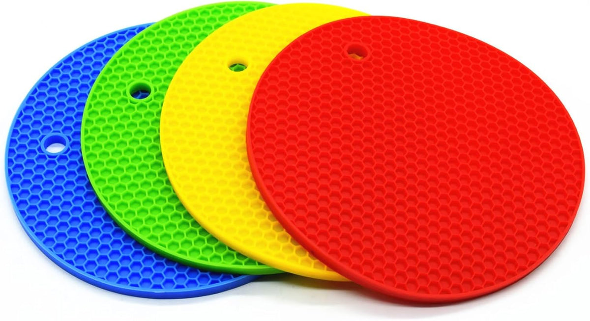 Bangp Silicone Coasters(Set of 4), Trivet Mats,Multipurpose Thermally Insulated Containers, Non-Slip, Flexible, Durable Heat Proof Mats