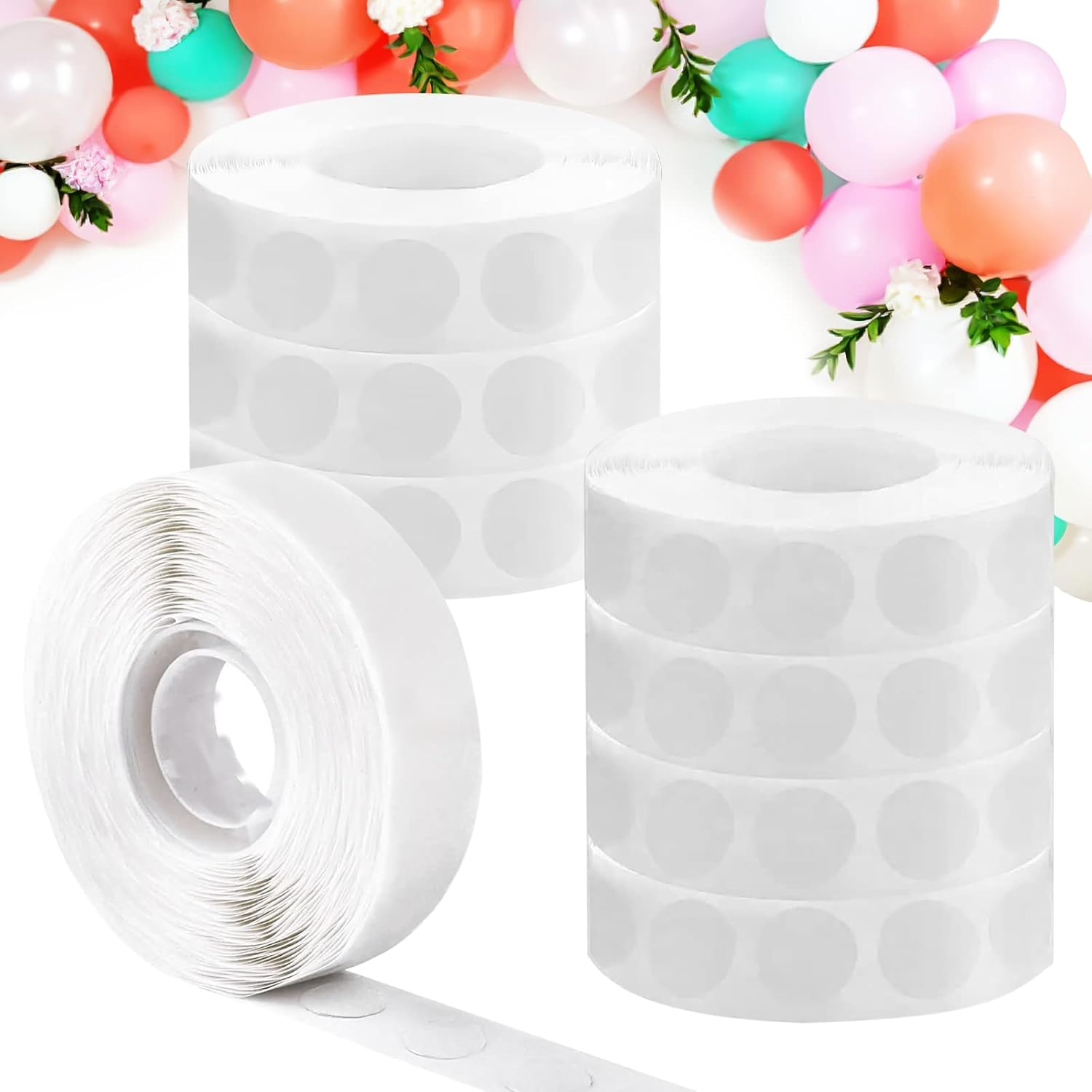 WISYOK 4000 Pcs Glue Points for Balloons, Removable Double-Sided Adhesive Points, Craft, Wedding Decoration Point Stickers