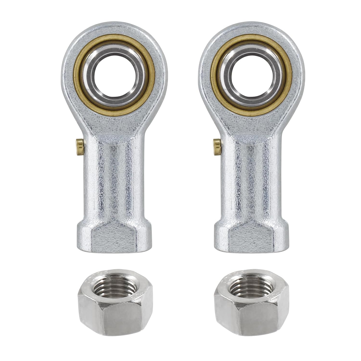 Biaungdo 2 Pcs 304 Stainless Steel PHSB6 Rod End Bearing, 3/8 x 3/8-24 Female Right Hand Heim Joint Rod End Bearing with Jam Nut