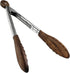 Biaungdo Wooden Tongs for Cooking, 9 Inch Walnut Wooden kitchen Tongs, Stainless Steel Salad Tong with Wood Tip for Serving Food, Grilling, Cooking Utensils Set (Pull Lock)