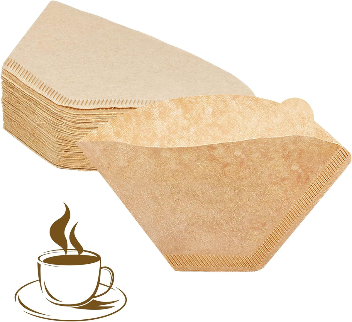 YQL #2 Cone Coffee Filter, 200 Count Coffee Filters 2 Cone Paper, Unbleached Disposable Coffee Filters Fit for Drip Coffee Maker