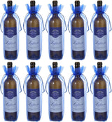 20Pcs Organza Wine Gift Bags with Drawstrings, Mesh Wine Bottle Covers for Wedding, Birthday, Shower Party Favor, Housewarming (Royal Blue)
