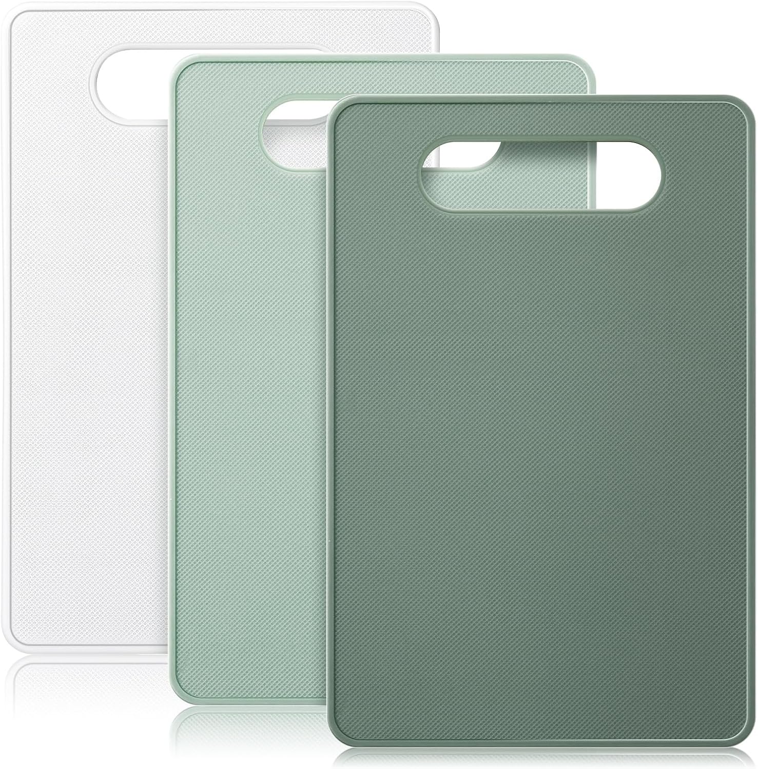 3 Pcs Small Cutting Boards for Small Kitchen, Thin Plastic Cutting Board Set with Easy Grip Handle, Space Saving Colorful Boards for Apartment, RV, Meat, Vegetables