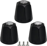Biaungdo Black Shower Knob Replacement Set of 3, Bathtub Faucet Handles Include Hot and Cold/Diverter Shower Knob for Remodeling Trim