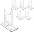 Biaungdo 6 Pcs Acrylic Book Display Stand, Adjustable Clear Display Holder Easel Collector Stand, Compact Desktop Stand for Photos, Postcard, Magazine, Artworks