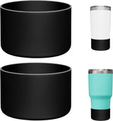 2 Pack Silicone Boot Protectors | Compatible with YETI Rambler 20/30oz, 10oz Tumbler, 20/30oz Travel Mugs | Universal Fit for 2.75-2.85" Base | BPA-Free | Dishwasher Safe (Black)