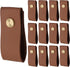 Biaungdo 12 Pack Leather Drawer Pulls, Brown Single Hole Leather Dresser Knobs Leather Pulls Cabinet Door Handle for Kitchen, Cabinet, Drawers, Closet, Dresser, Cupboard