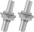 Biaungdo 2 Pcs 3/8" Hose Barb, 304 Stainless Steel Hose Barb Fitting Thru-Bulk Head Straight Hex Union Fitting for Air Water Fuel
