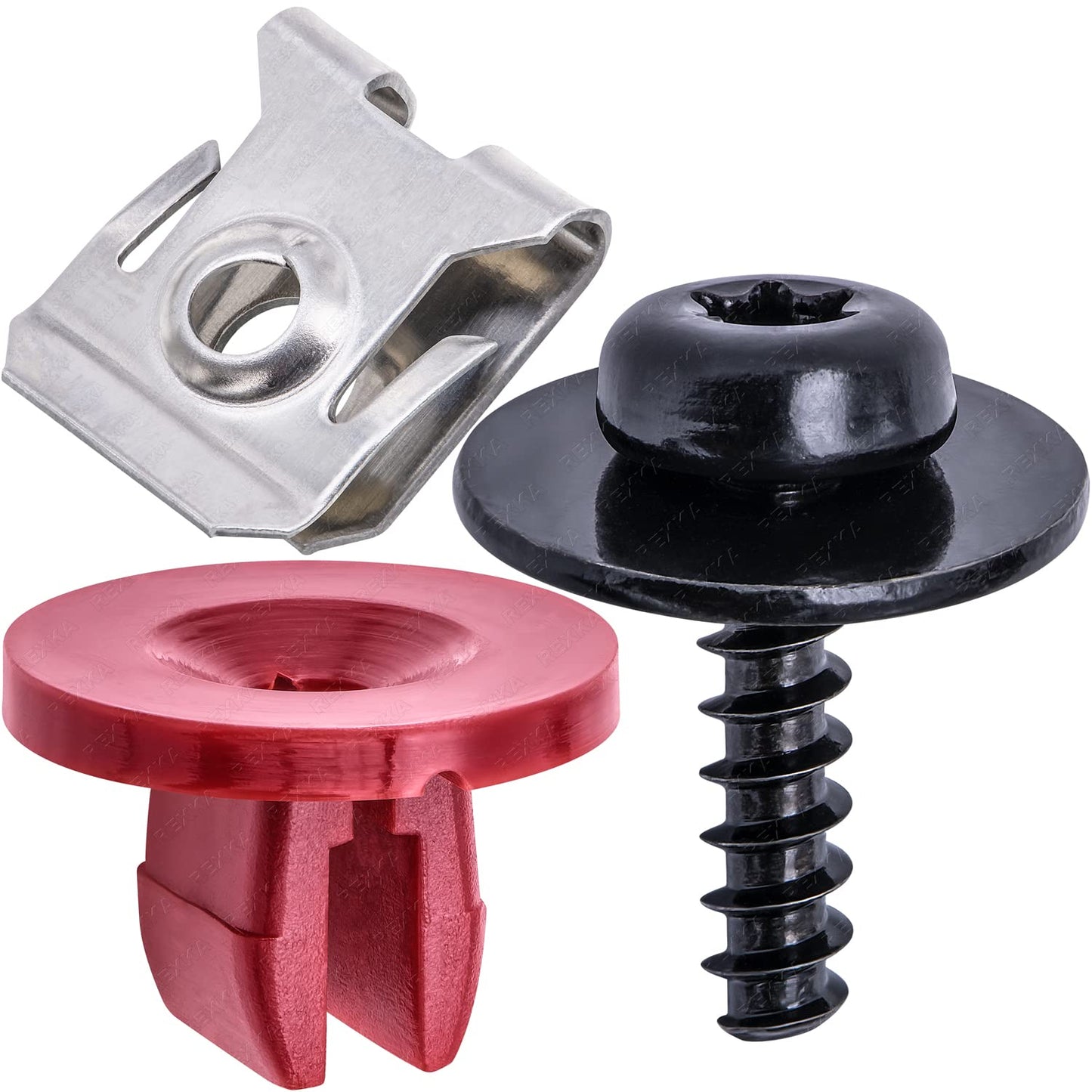 Rexka 10 Sets T30 Engine Splash Shield Guard Undertray Cover Screws Bolt Nut Clip Kit Compatible with Ford Focus Fusion Escape Explorer C-Max Transit Connect Lincoln MKC