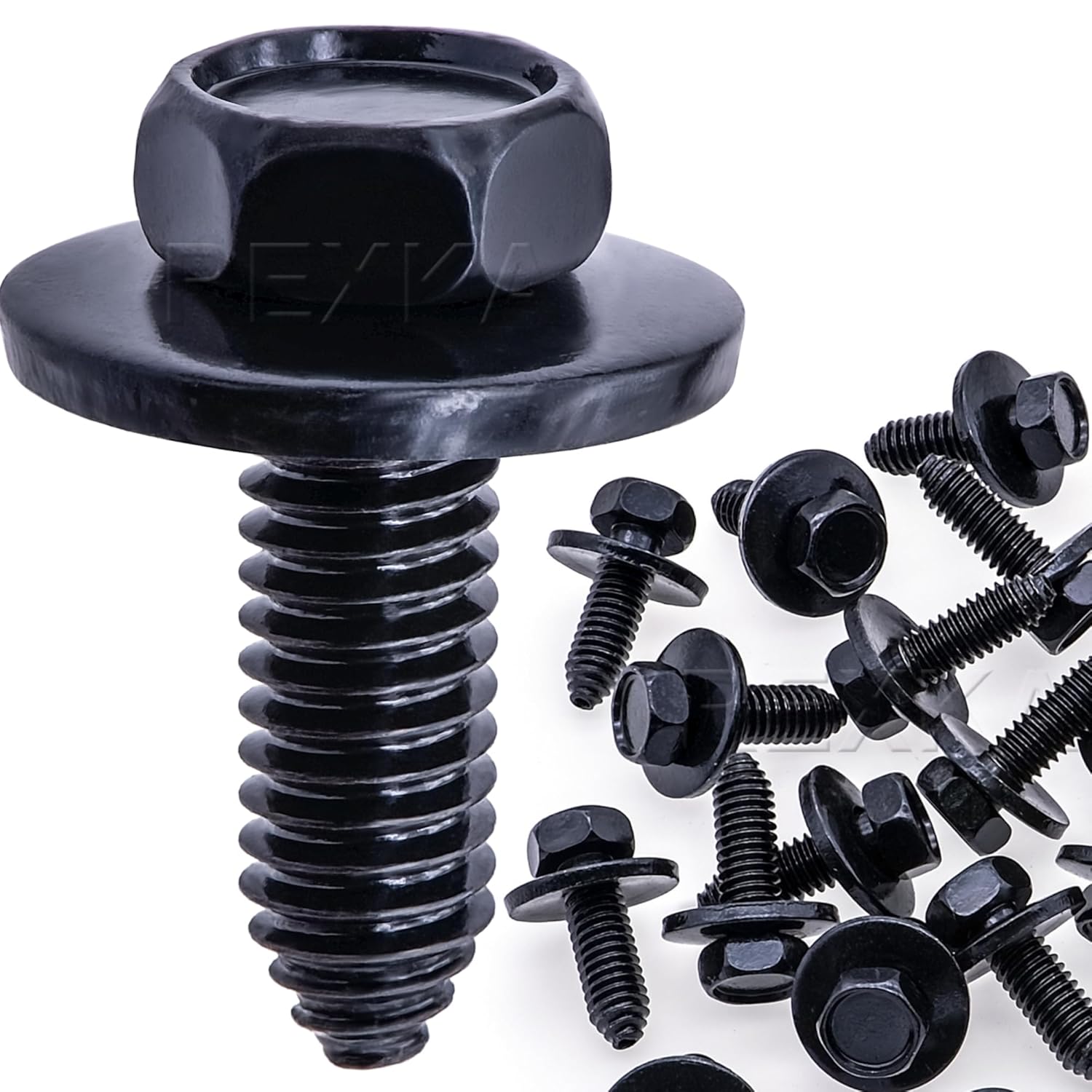 Rexka 15pcs 5/16"-18 x 7/8" Indented Hex Head Sems Body Bolts Screw for GM Chevy GMC Trucks 12337916 3846202 Fender Pickup Box Radiator Air Intake Exhaust Seat Interior Exterior Trim Panel Engine