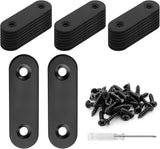 Biaungdo 20 Sets 2" Stainless Steel Flat Plate Straight Bracket, Black Metal Corner Brace Brackets Mending Repair Plate Brace with Screws & Screwdriver for Wood(50mm x 16mm x 2mm)