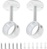 Biaungdo 2 Pcs 1-1/4 Inch Curtain Rod Ceiling-Mount Bracket,Stainless Steel Flange Rod Holder Shower Curtain Closet Rod Holder Ceiling Curtain Rod Brackets with Anchor Screw Kit,White,Locking Design