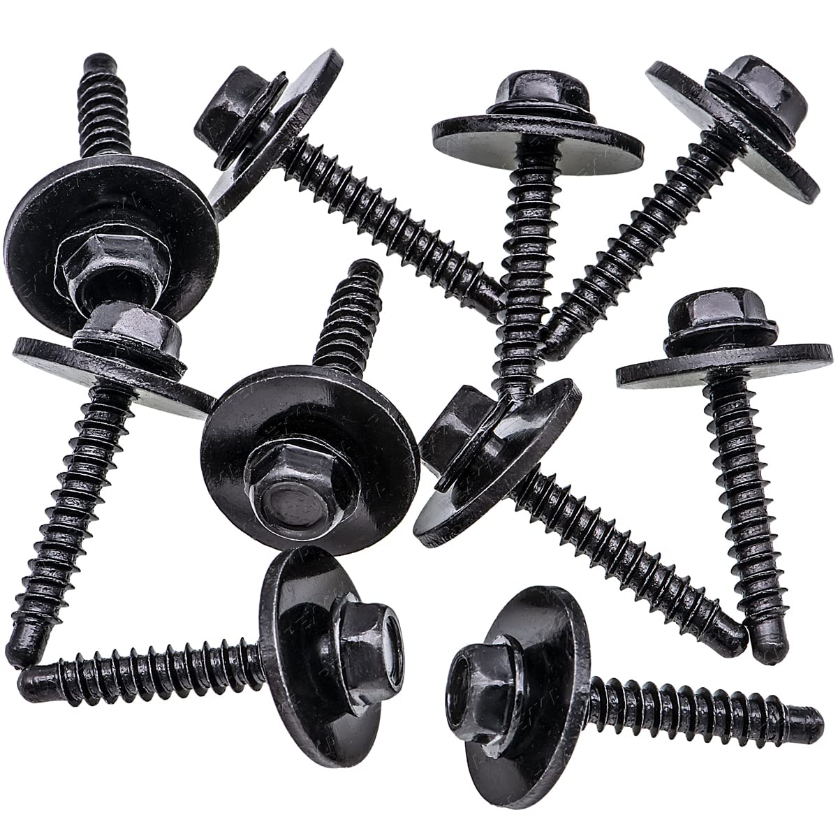 Rexka 10pcs M4.2x1.41x25 Multi-Purpose Bolt for GM Chevy 11547421 -Wheelhouse Liner Bumper Cover Floor Pan Splash Shield Air Deflector Rocker Molding Grille Headlamp Fender Liner