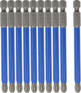 Biaungdo 10Pcs Magnetic PH3 Phillips Bits Set 3.5 inch Long Anti Slip #3 Bit (PH3 x 90MM)