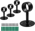 Biaungdo 1-1/2 Inch Curtain Rod Ceiling-Mount Bracket, Stainless Steel Flange Rod Holder Shower Curtain Closet Rod Holder Ceiling Curtain Rod Brackets with Anchor Screw Kit, 4Pcs - Black