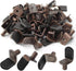 Biaungdo 60 Pcs Shelf Support Pegs, 1/4 Inch L-Shaped Clips with Rubber Sleeve, Cabinet Shelf Pegs for Bookshelves Glass Corner Shelf Cabinet Furniture, Antique Bronze