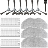 Accessories Kit or ROPVACNIC S1, or Tipdiy G90, or betboyles V75S, or VIPSUN Z1, or PrettyCare C2 Robot Vacuum Replacement Parts, 6 Side Brush, 3 HEPA ilter, 3 Mop Pad