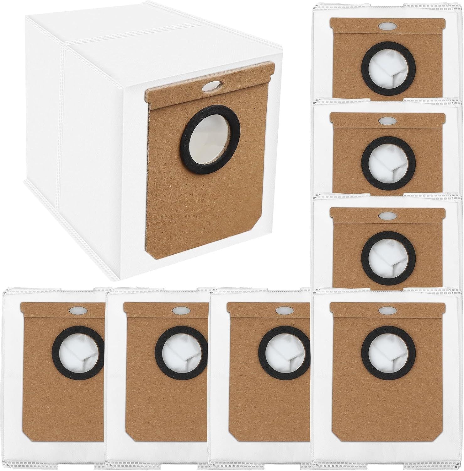 8 Pack Dust Bag or Euy L50 SES, L60 SES Series Robot Vacuum Cleaner with Sel-Empty Station,Replacement Parts Bags or Conga Home 10000, 8090 Ultra, 9090 AI, or Haier H9 + Dirt Disposal Bags