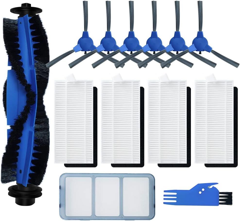 Replacement Parts or euy robovac 11S, 12, 15T, 15C, 25C, 30, 30C, 35C Slim Carpet Robotic Vacuum Cleaner Hepa ilter Pre-ilter Roller Brush Spin Side Brushes Attachment (with Pre-ilter)