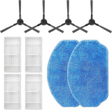 Replacement Parts or MAMNV BR150 BR151 BR152 BR153 BR154 also it ZCWA, GTTVO, ONSON, SHELIKI Robotic Cleaners: 4 Side Brushes, 4 HEPA ilters, 2 Mop Pads