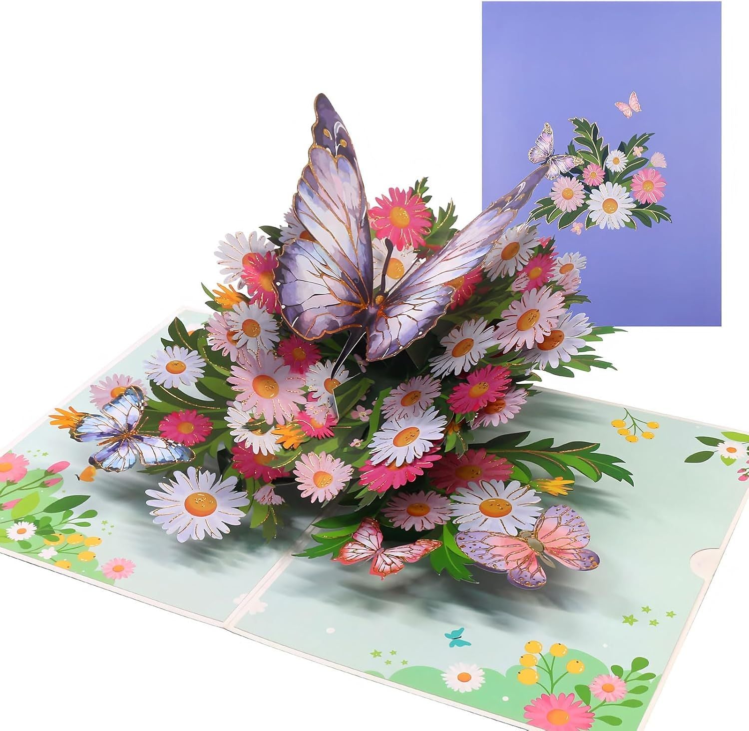 Birthday Card or Wie, Beautiul 3D Butterly Pop-Up Greeting Card with Envelope, Heartelt Birthday Gits or Wie, Husband, Girlriend, Mom, Dad, Sister, riend on Special Day (Purple)