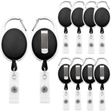 10Pcs Retractable ID Badge Holders ID Badge Reels with Belt Clip Retractable Badge Holders or Oice Worker Doctor Nurse (Black)