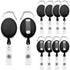 10Pcs Retractable ID Badge Holders ID Badge Reels with Belt Clip Retractable Badge Holders or Oice Worker Doctor Nurse (Black)