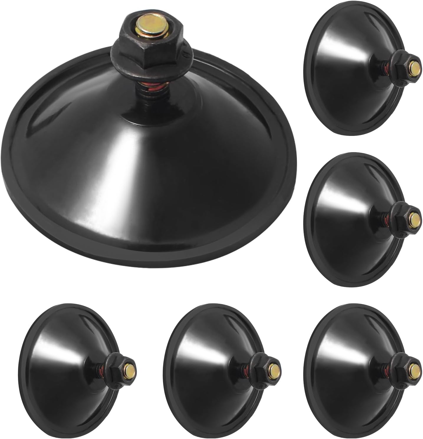Biaungdo 6 Pack 55mm/2.16inch Strong Adhesive Suction Cup with M6 x 14mm Thread Screw, Black Thread Screw PVC Sucker Pads Holder, Glass Sucker Suction Cup Holder for Window, Bathroom Wall, Car Shade