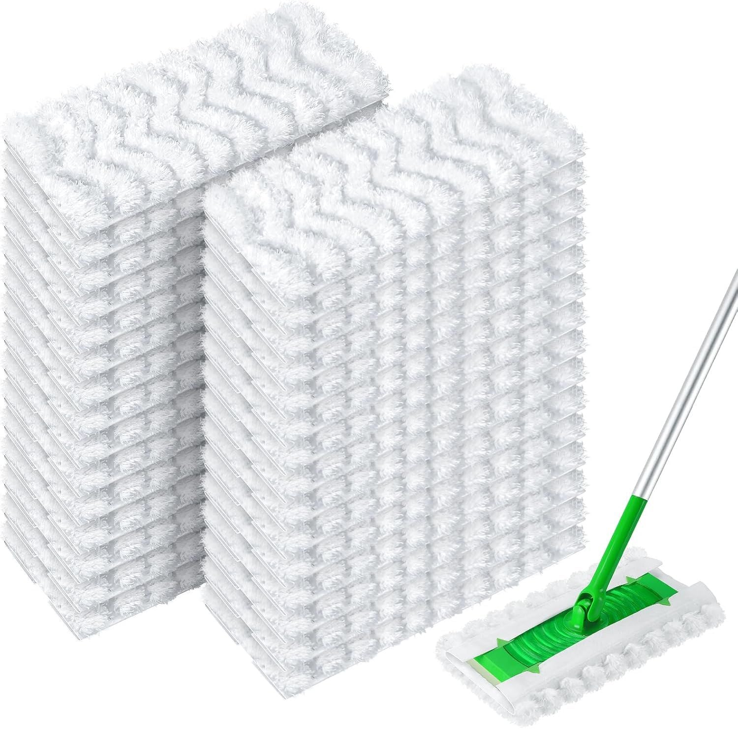 Dry Mop Pads or Swier Sweep and Mop, Heavy Duty Pet Dry Sweeper Reills, Sweeping Cloths or Cleaning Hardwood loor Dust and Hair, Disposable, Unscented, 30 Count