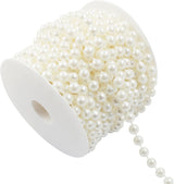 Biaungdo 8mm Millet Beads Faux Pearl Roll Strand, 10 Meters / 33 Feets Ivory Crafts String Faux Pearl Garland for Wedding Centerpieces, Christmas Tree, Party & Floral Decorations DIY