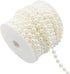 Biaungdo 8mm Millet Beads Faux Pearl Roll Strand, 10 Meters / 33 Feets Ivory Crafts String Faux Pearl Garland for Wedding Centerpieces, Christmas Tree, Party & Floral Decorations DIY