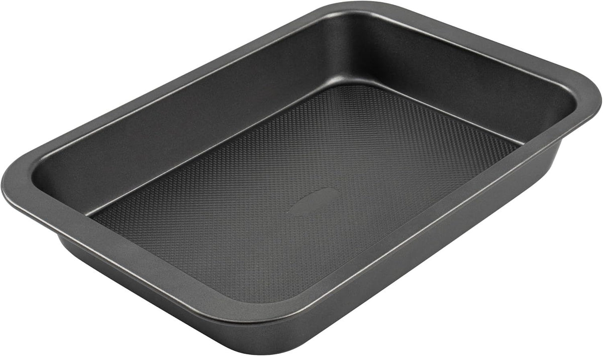 Cake Pan, Nonstick Baking Pan or Cake, Bread, Brownie or Lasagna, Heavy Duty Baking Dish with Diamond Texture Pattern and Wide Grips
