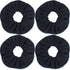 Super Towel Scrunchies or Drying Hair, Absorbent and Sot Microiber or rizz ree, Large Thick Ponytail Holder Wet Hair Accessories or Women and Girls, 4 PCS (Black)