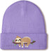 Sloth Beanie Winter Purple Hat or Women Cute Sloth Knitted Cap Winter Crochet Hat Gits or Women Animal Lovers