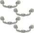 Biaungdo 4 Pcs 150 mm / 6 Inch Hole Center Pull Handles, Zinc Alloy Rustic Vintage Style Drop-Down Bail Swing Dresser Pull Handle Antique Drawer Handles for Kitchen, Cabinet (Silver)