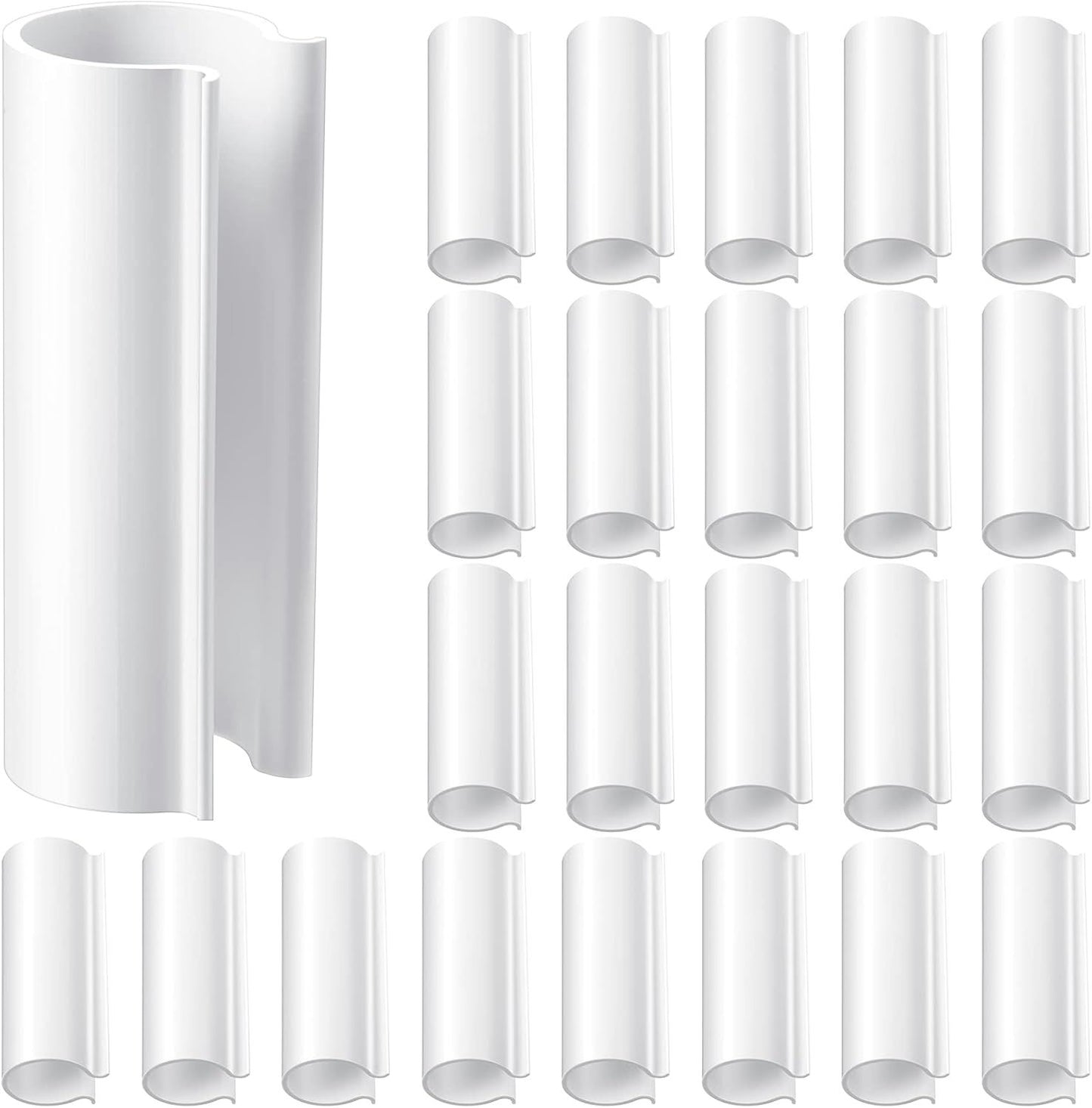 32 Pcs PVC Pipe Clips Pool Cover Clamps or Above Ground Pool Greenhouses, Row Covers, Garden, Shelters, Bird Protection, 2.4 Inch Long(or 1/2 Inch PVC Pipe,White)