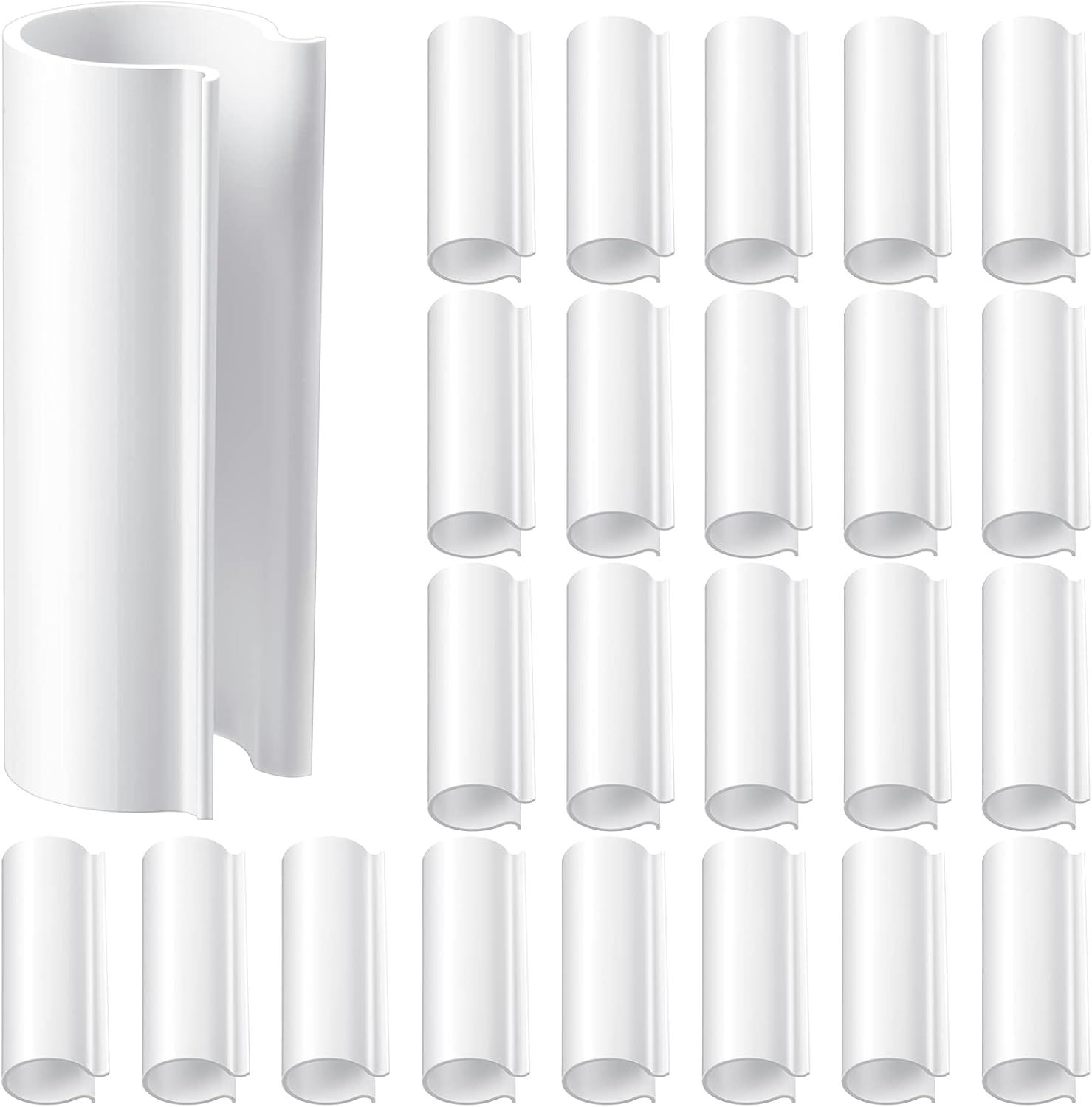 32 Pcs PVC Pipe Clips Pool Cover Clamps or Above Ground Pool Greenhouses, Row Covers, Garden, Shelters, Bird Protection, 2.4 Inch Long(or 1/2 Inch PVC Pipe,White)
