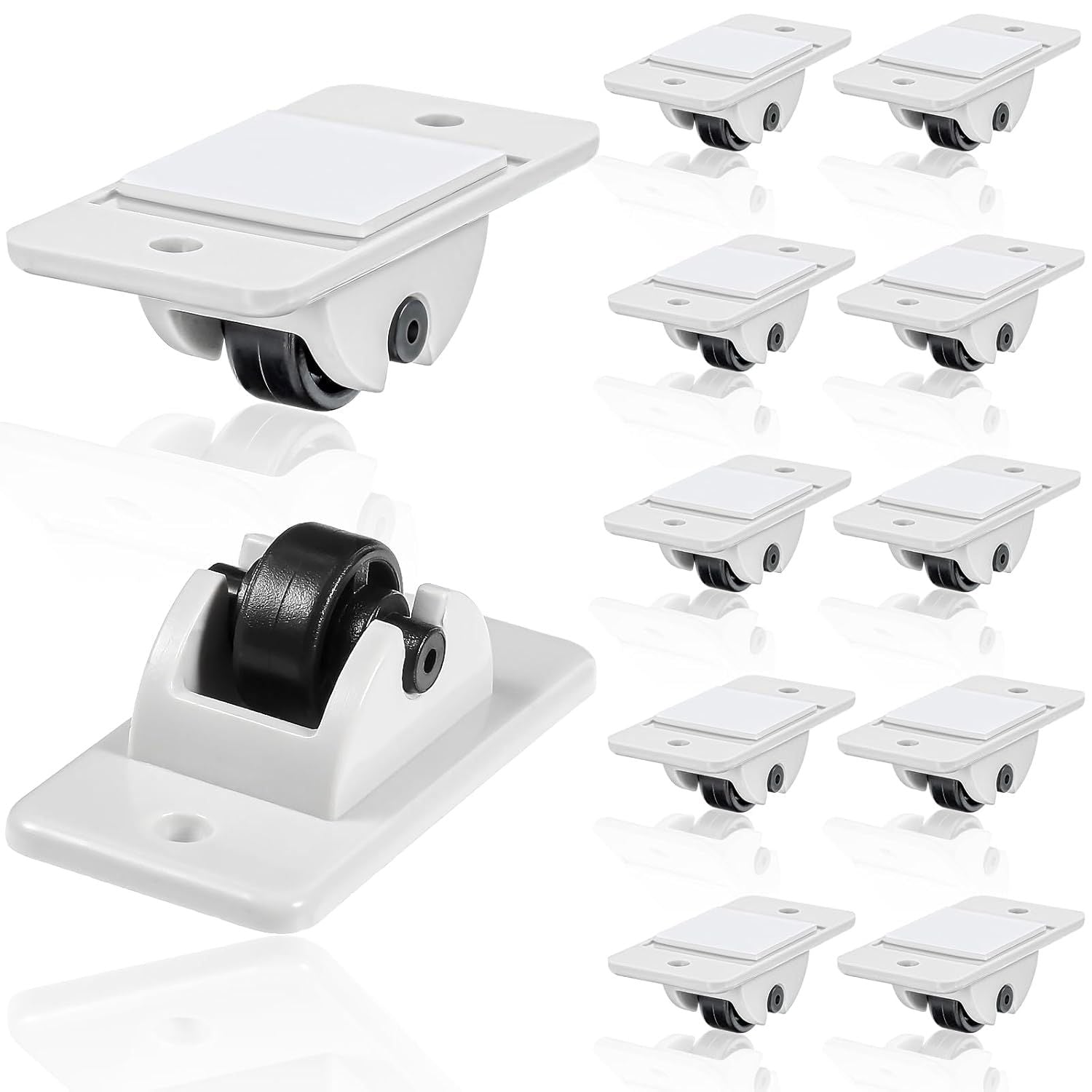 24 Pcs Sel-Adhesive ixed Casters – Caster Wheels or urniture, Cart, Storage Bins & DIY Toy Boxes, No-Drill Mini Wheels or Easy Mobility