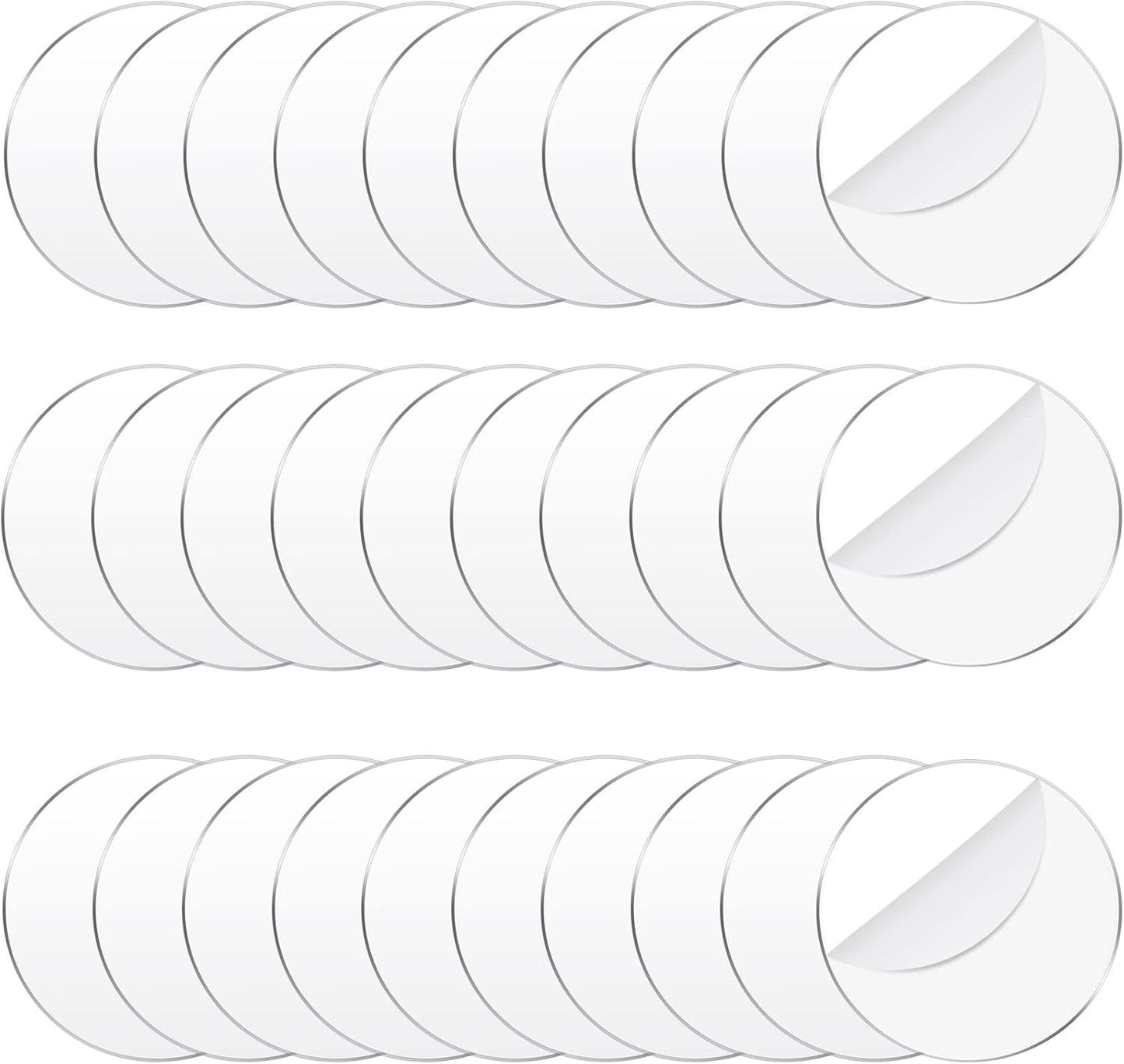 30 Pcs 3 Inch Acrylic Circle Blanks Clear Disc Round Transparent Acrylic Coasters Ornament Blanks Miniature Bases or Crats Christmas Ornament DIY Art Projects Suplies