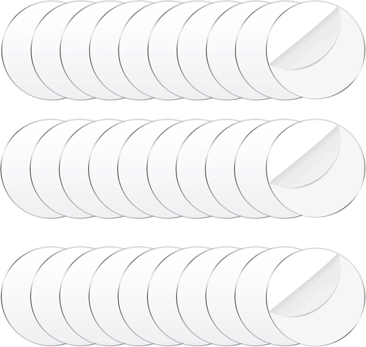 30 Pcs 3 Inch Acrylic Circle Blanks Clear Disc Round Transparent Acrylic Coasters Ornament Blanks Miniature Bases or Crats Christmas Ornament DIY Art Projects Suplies