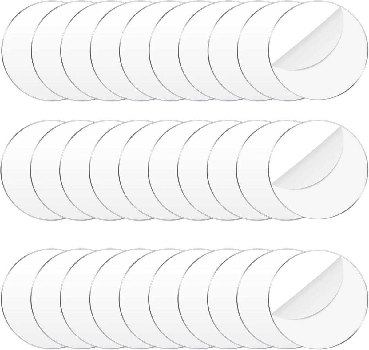 30 Pcs 3 Inch Acrylic Circle Blanks Clear Disc Round Transparent Acrylic Coasters Ornament Blanks Miniature Bases or Crats Christmas Ornament DIY Art Projects Suplies