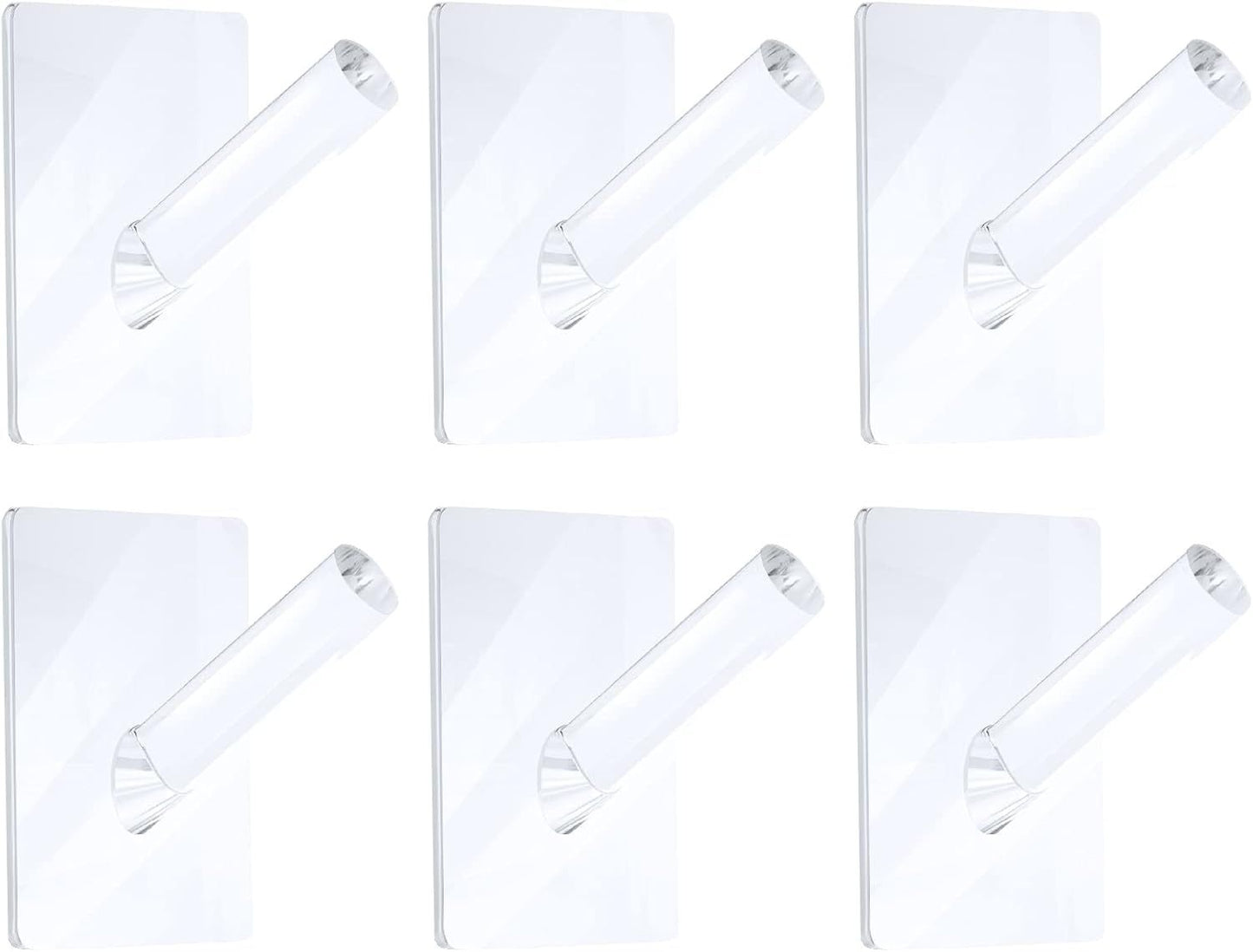 6 Pieces Clear Acrylic Hat Hooks or Wall Heavy Duty Wall Mounted Coat Clothes Towels Hook Sel Adhesive Jewelry Organizer Hanging Display Rack Seamless Stick or Home Bathroom Bedroom Oice